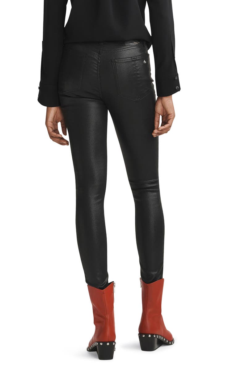rag & bone Nina High Waist Coated Skinny Jeans, Alternate, color, 