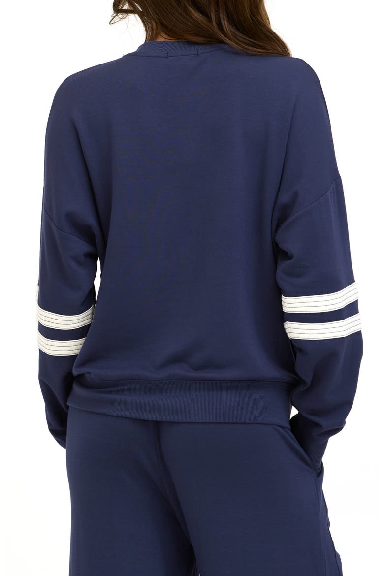 Darya Fleece Sweatshirt, Alternate, color, STARGAZER / ECRU