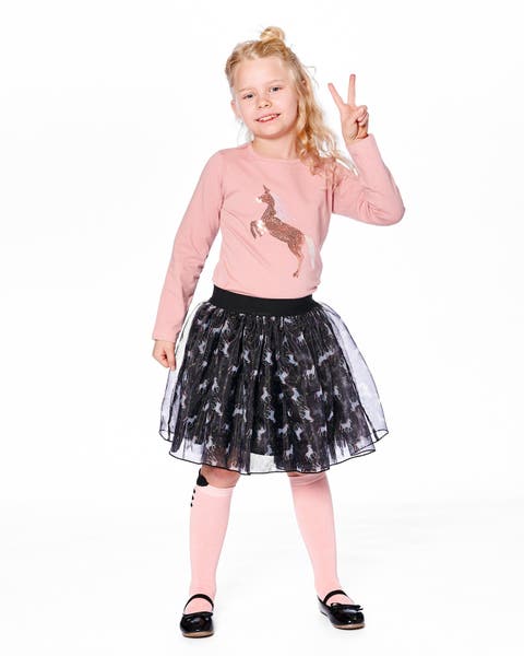 Organic Cotton Long Sleeve T-Shirt with Sequin Unicorn (Toddler & Little Kid)