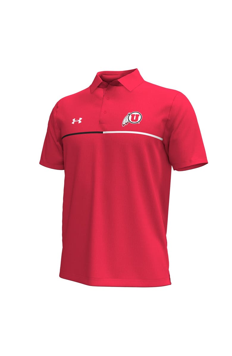 Under Armour Men's Under Armour Red Utah Utes Playoff Chest Stripe Performance Polo, Alternate, color, Red