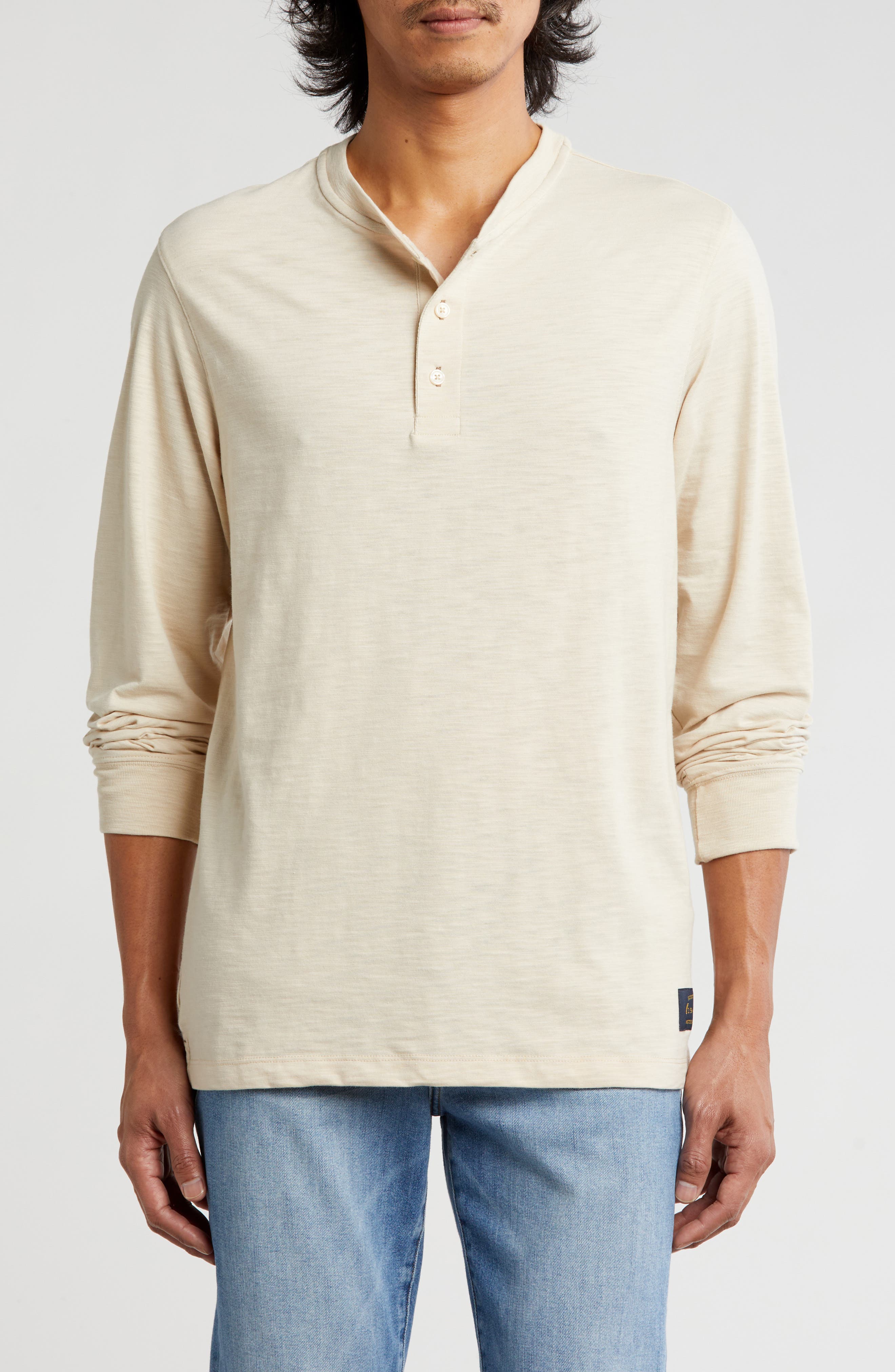 Scotch & Soda Long Sleeve Slub Knit Henley