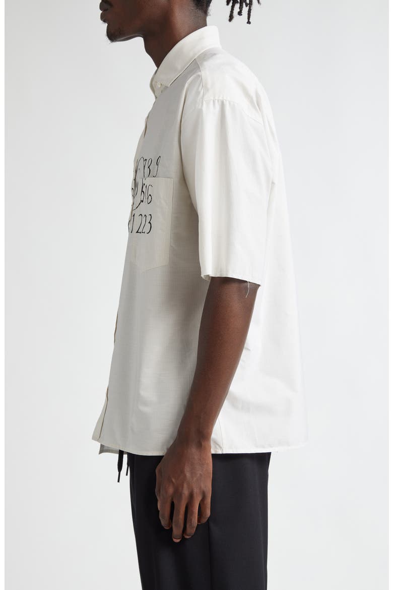 MM6 Maison Margiela Numeric Motif Asymmetric Cotton Poplin Shirt