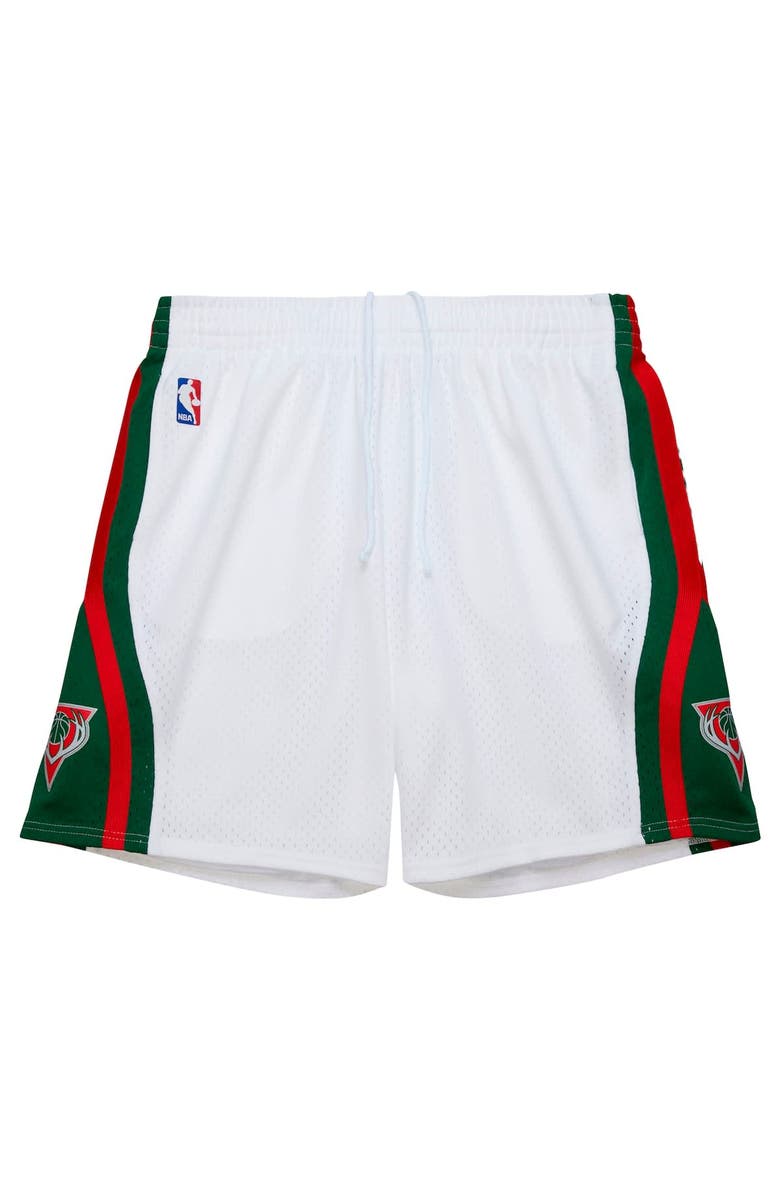 Mitchell & Ness Men's Mitchell & Ness White Milwaukee Bucks 2013/14 Swingman Shorts, Alternate, color, White