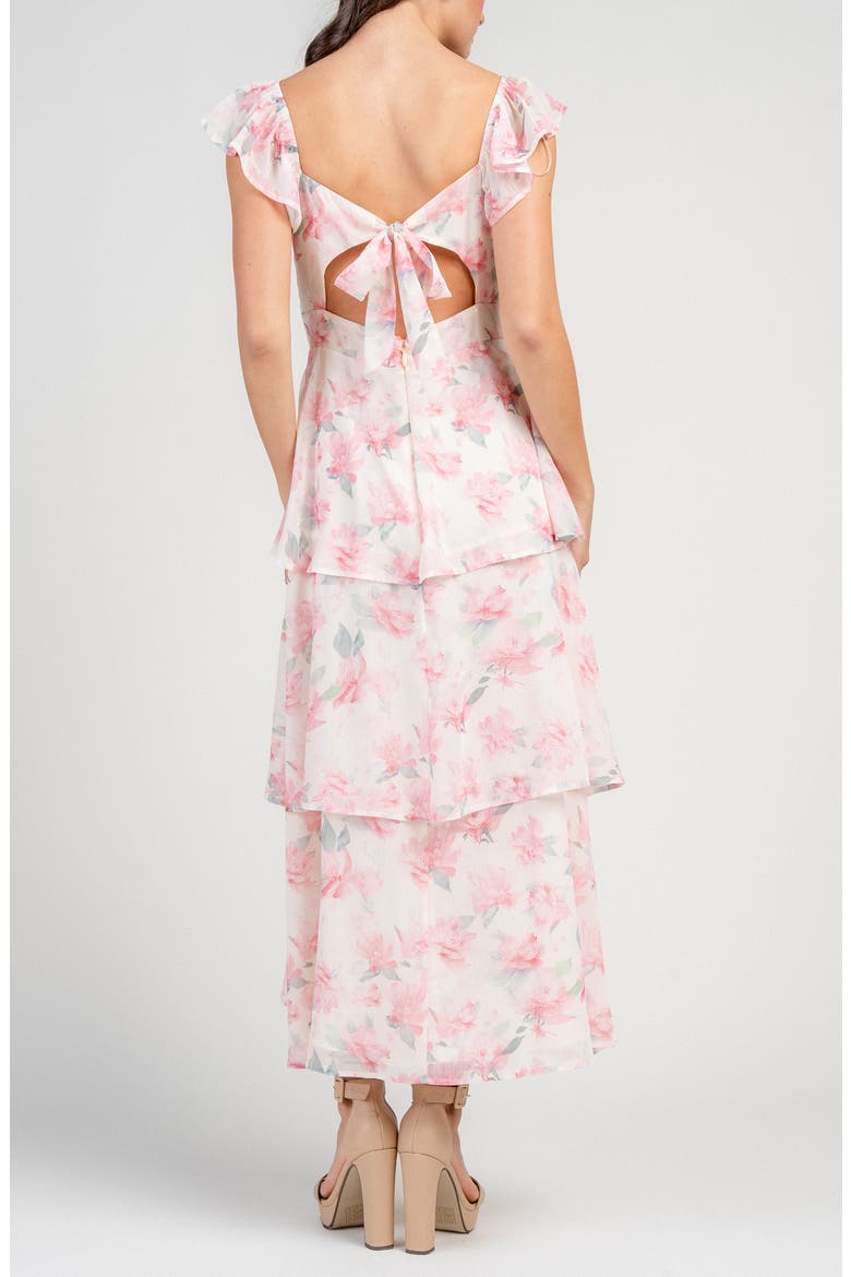Floral Tiered Maxi Dress, Alternate, color, PINK FLORAL