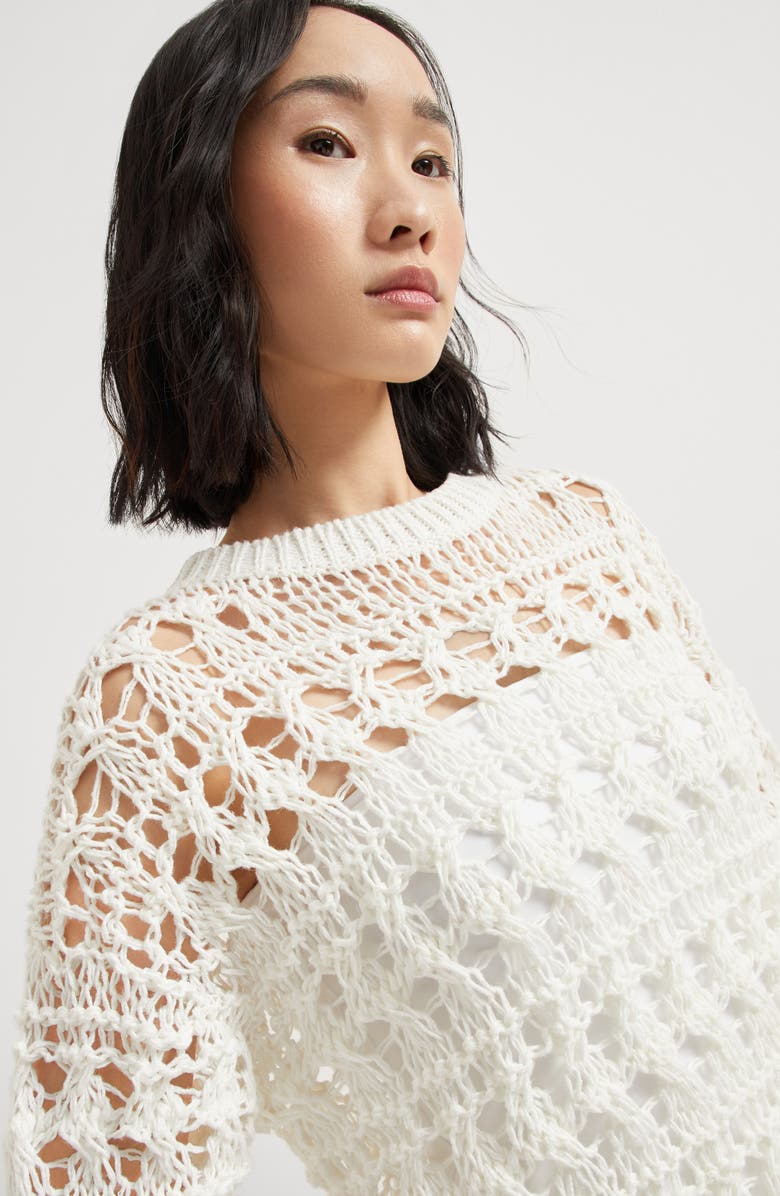 Brunello Cucinelli Textured net sweater, Alternate, color,