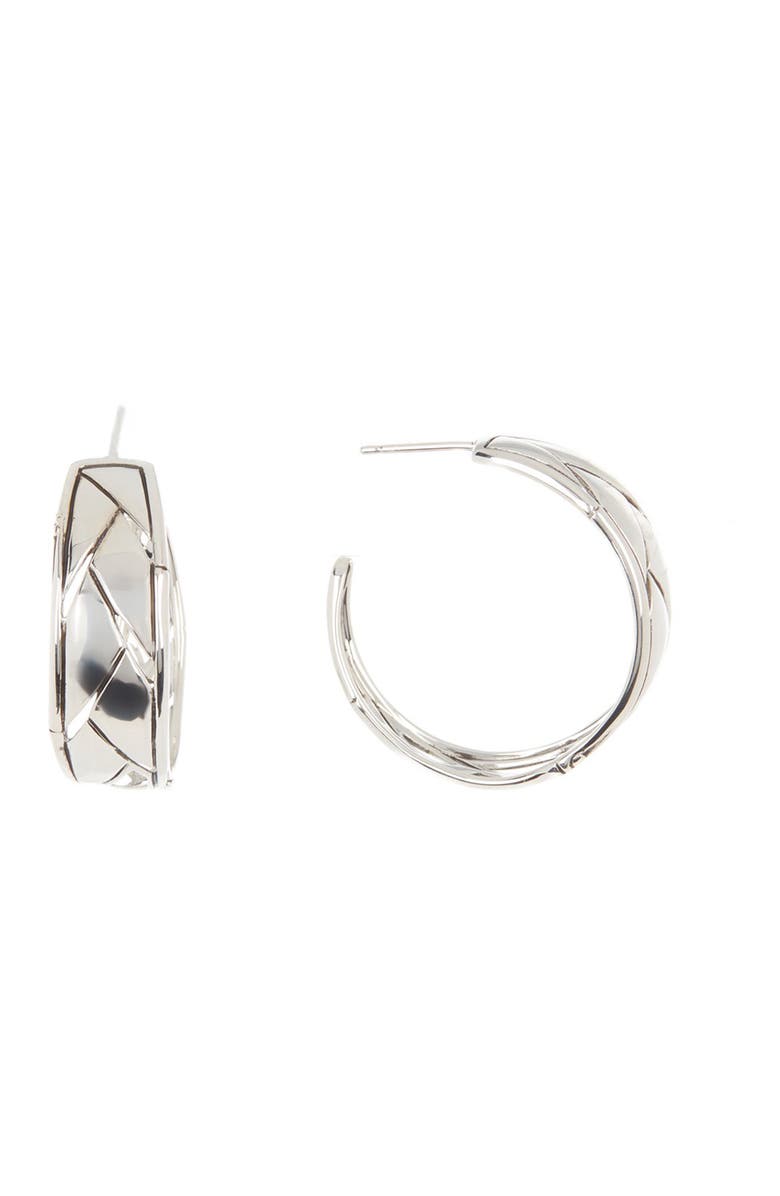 John Hardy 'Bamboo' Tapered Hoop Earrings, Main, color, 