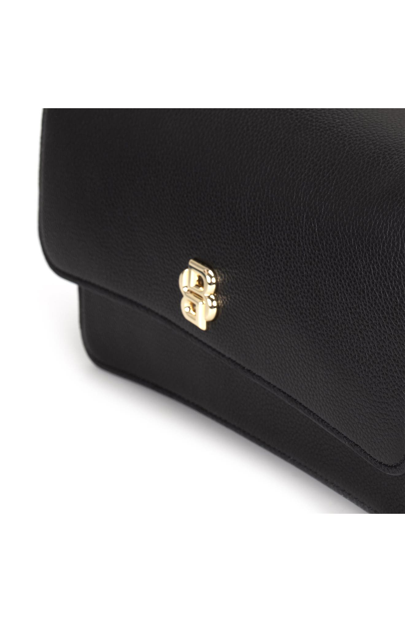 Beyond Leather Shoulder Bag, Alternate, color, BLACK