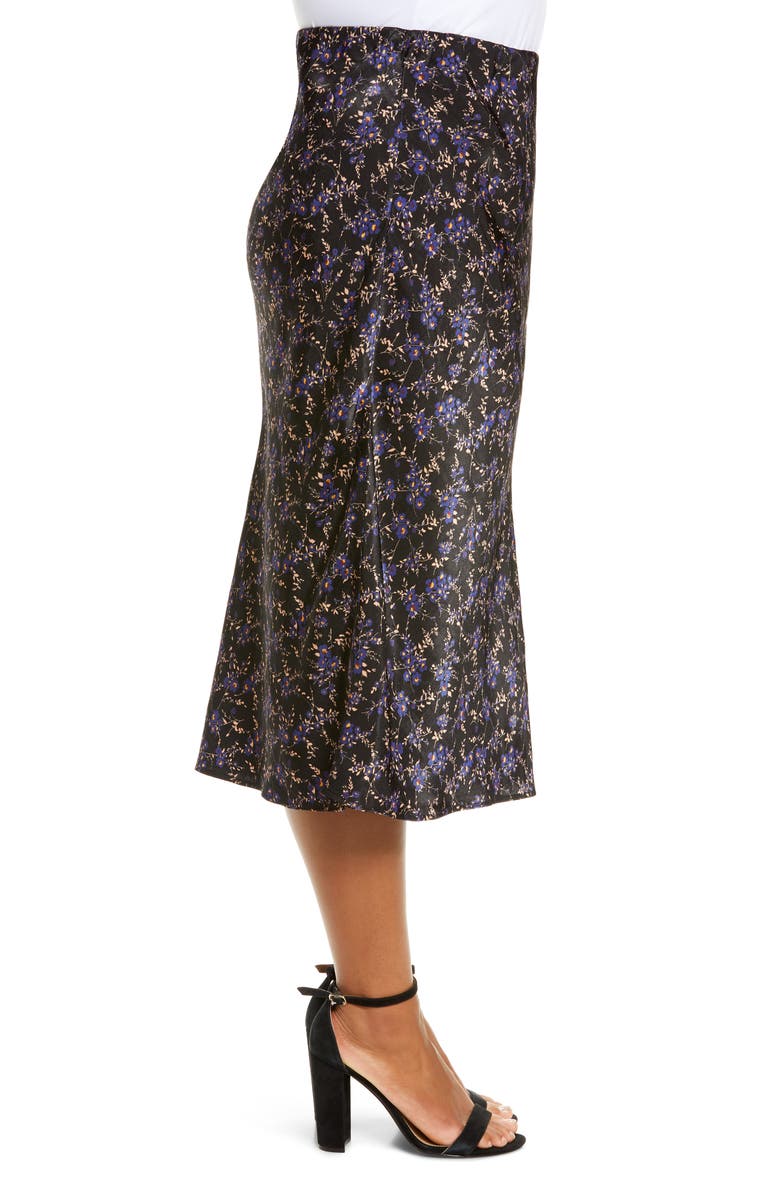 Bobeau Satin Bias Skirt, Alternate, color,