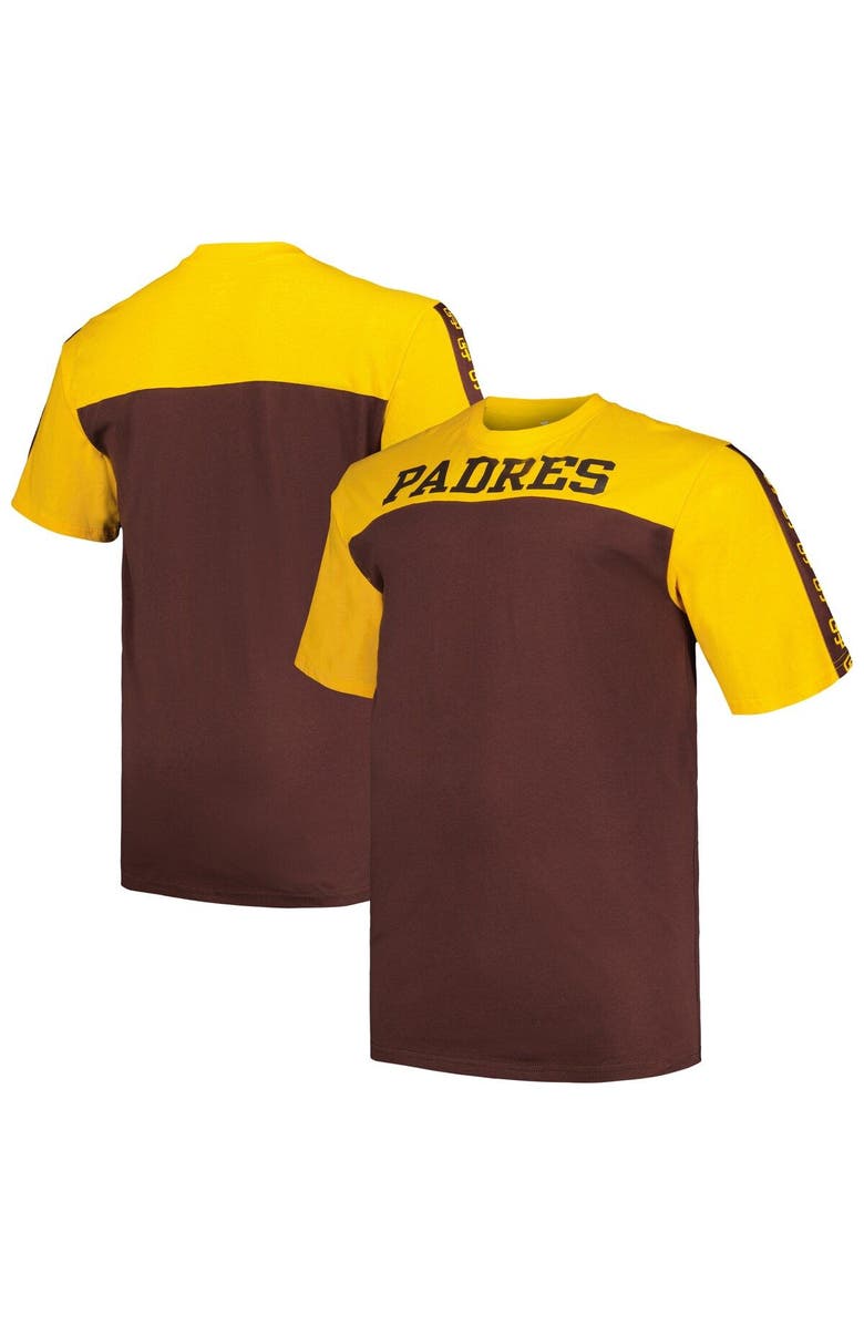 PROFILE Men's Profile Gold/Brown San Diego Padres Big & Tall Yoke Knit T-Shirt, Main, color, Gold
