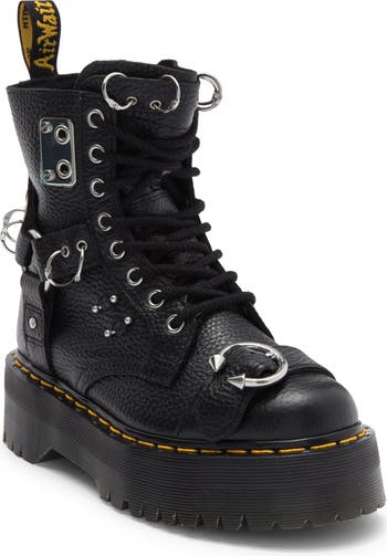 Jadon Piercing Milled Leather Platform Boot