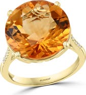 EFFY 14K Yellow Gold Citrine & Diamond Classic Statement Ring