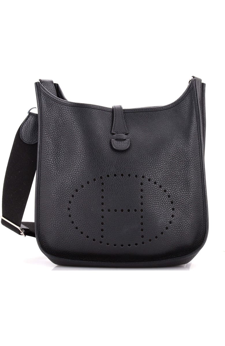 Pre-Owned Hermes Evelyne Bag Gen III Clemence PM, Main, color, Noir