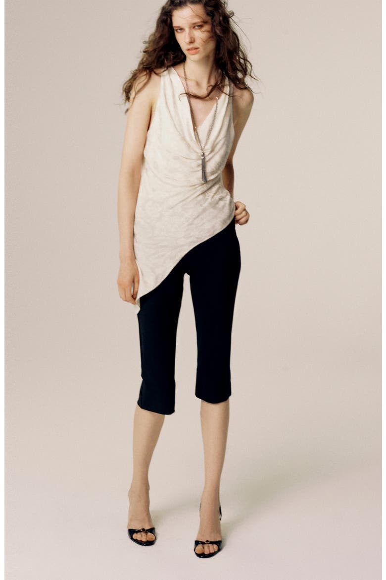 Mara Jacquard Asymmetric Top, Alternate, color, ECRU