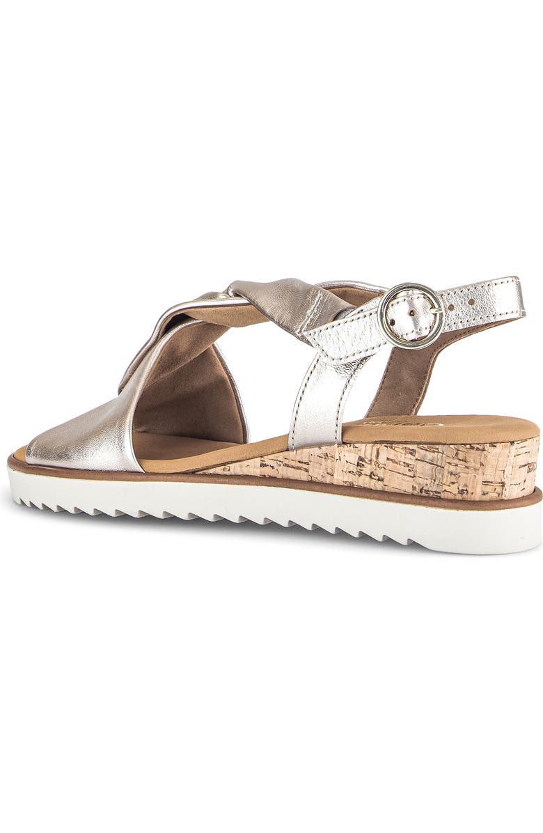 Gabor Ankle Strap Wedge Sandal, Alternate, color, Puder