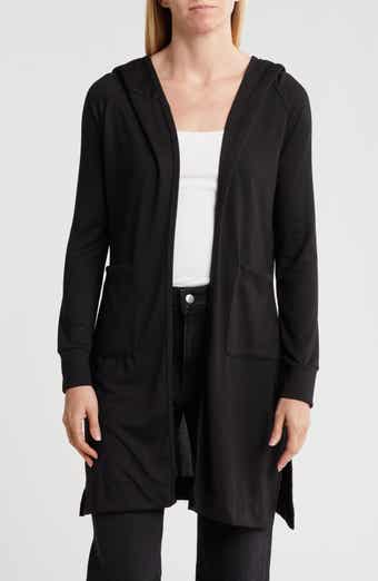 GO COUTURE Wrap Front Hooded Cardigan