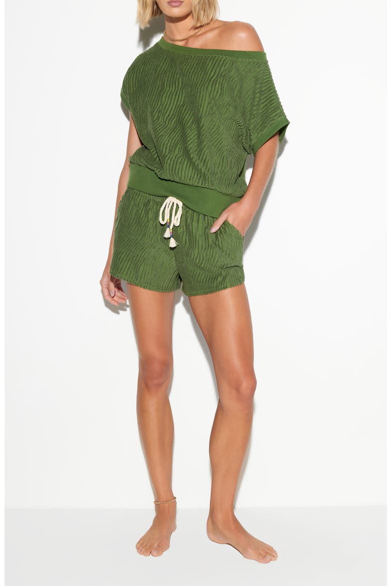 Palmer One-Shoulder Terry Top, Alternate, color, DARK PALM