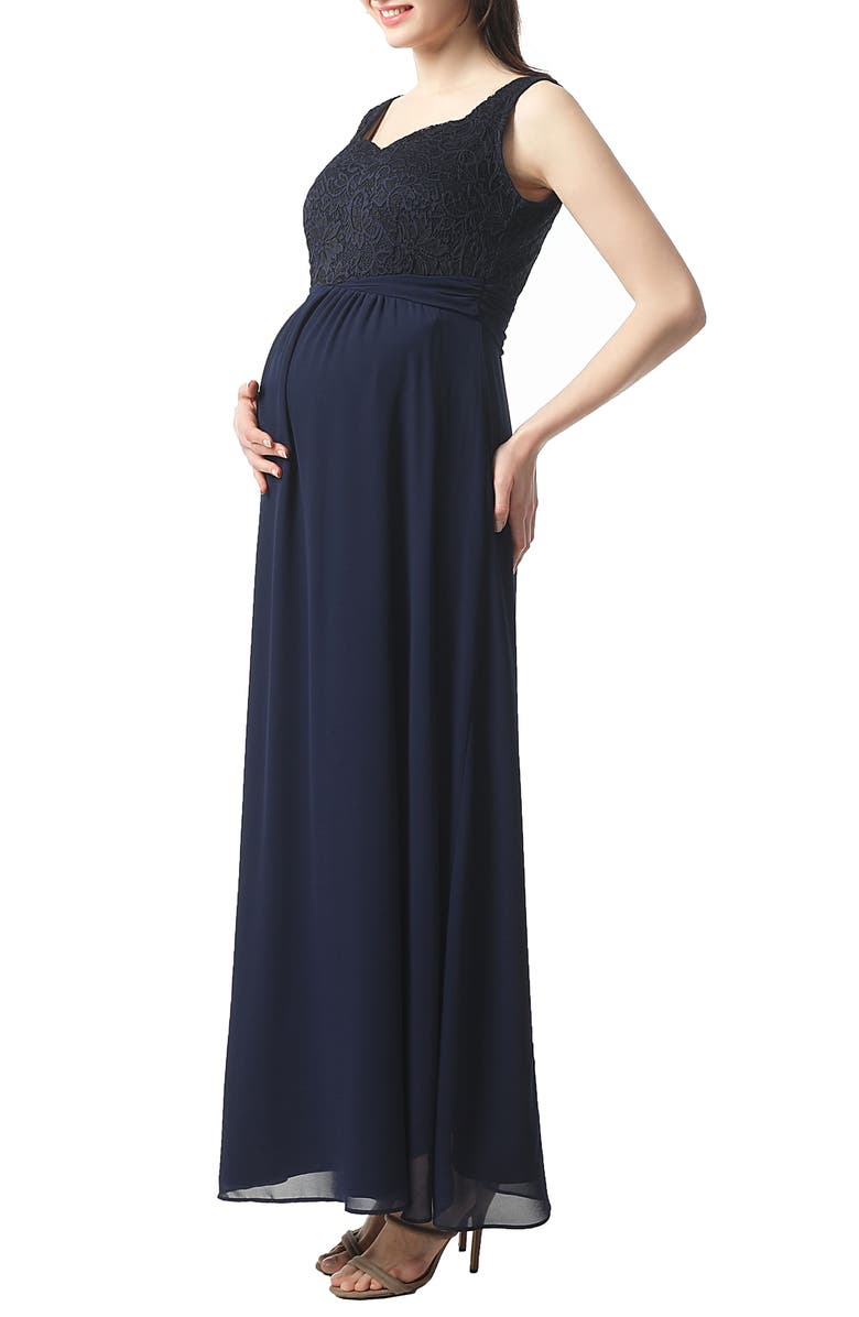 Kimi and Kai Kyra Empire Waist Maternity Gown, Alternate, color,