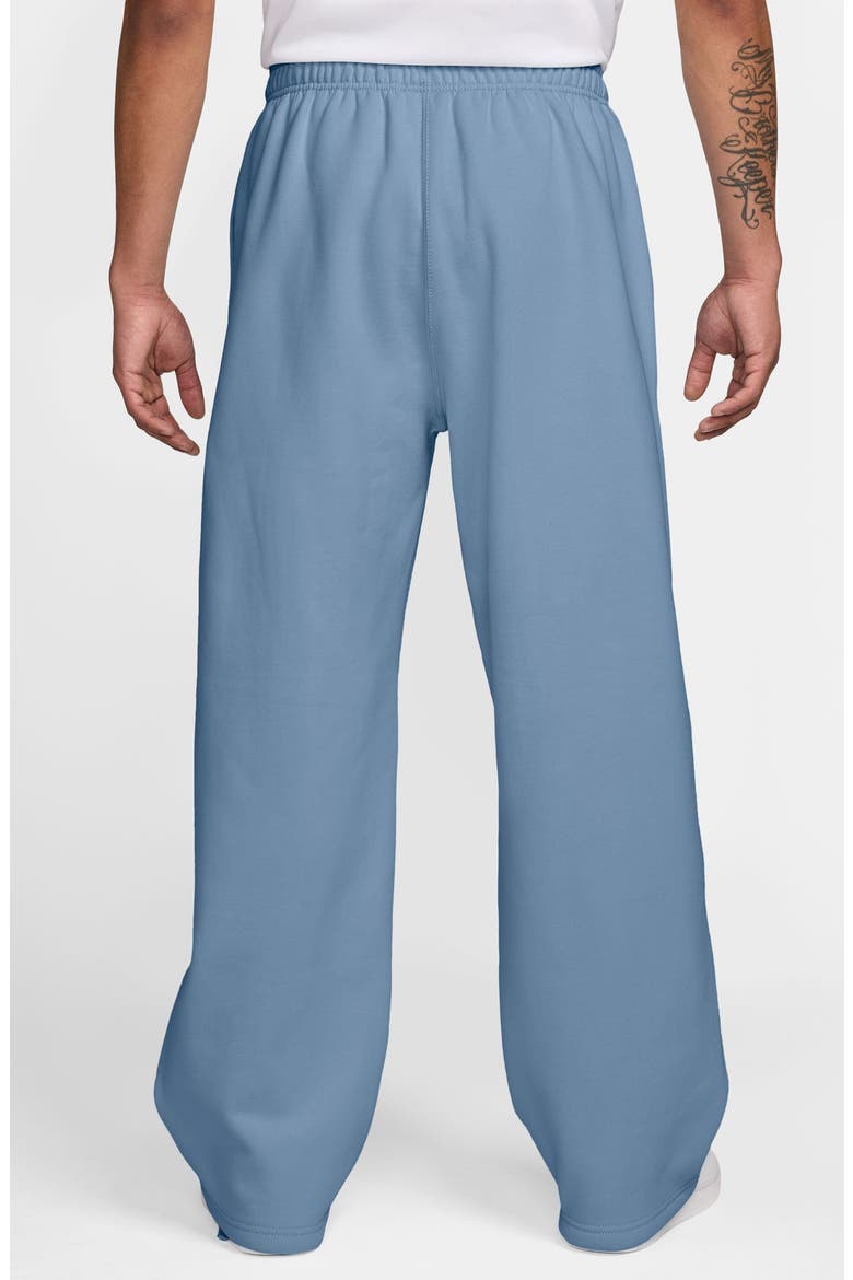 Solo Swoosh Open Hem Fleece Sweatpants, Alternate, color, WORK BLUE/ WHITE