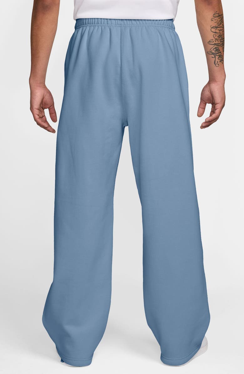 Nike Solo Swoosh Open Hem Fleece Sweatpants, Alternate, color, Work Blue/ White