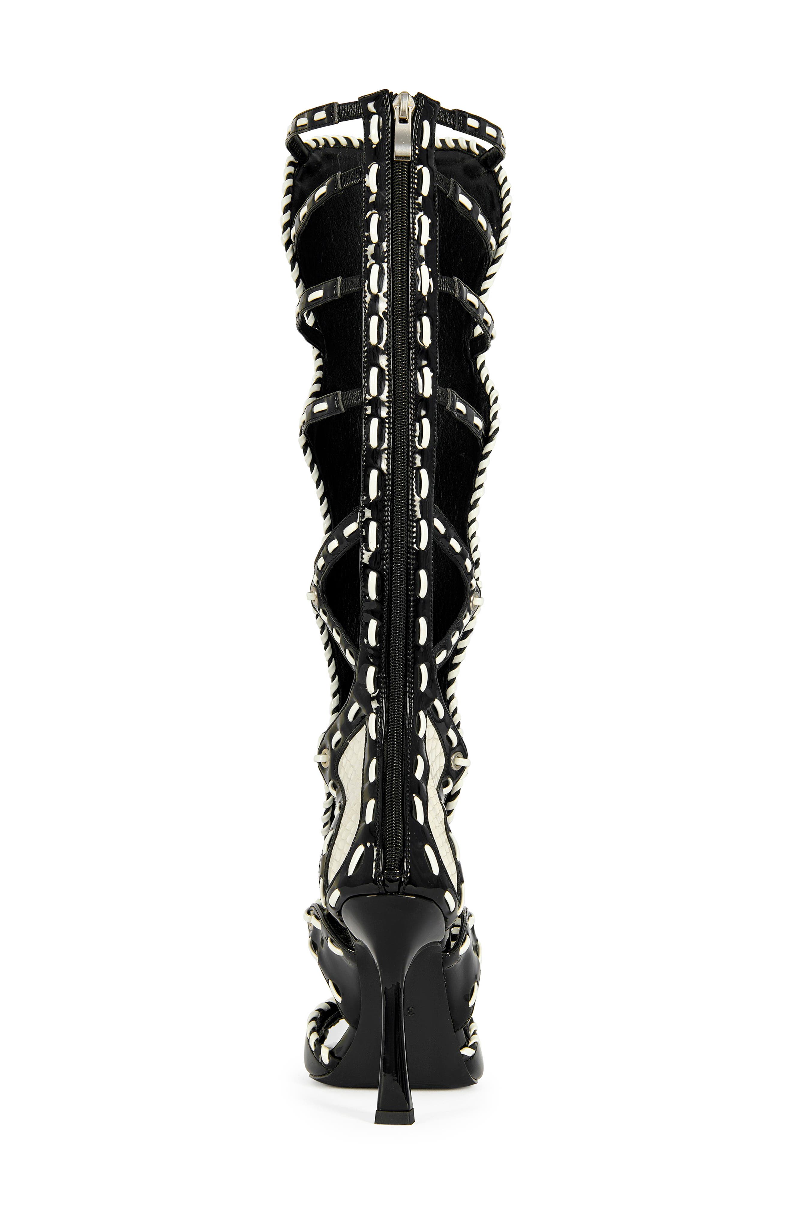 AZALEA WANG Indrani Open Toe Knee High Boot, Alternate, color, 