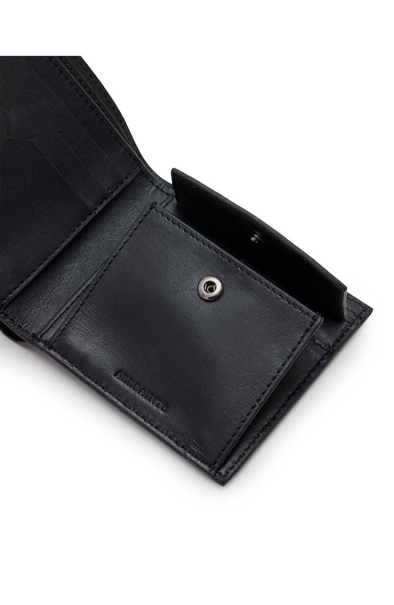 AllSaints Delph Orlando Leather Wallet, Alternate, color, Black