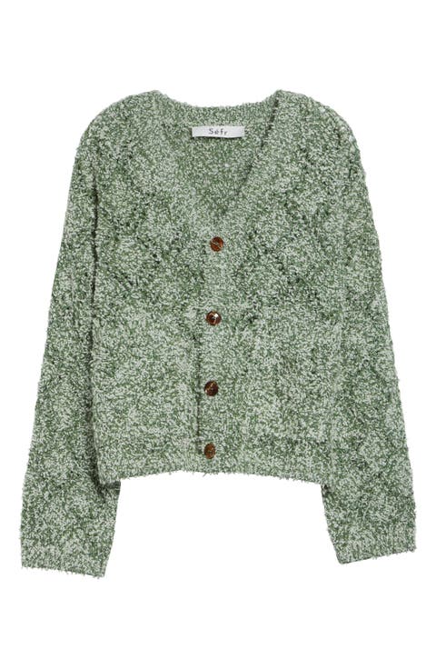 Abain Wool & Mohair Blend Bouclé Cardigan