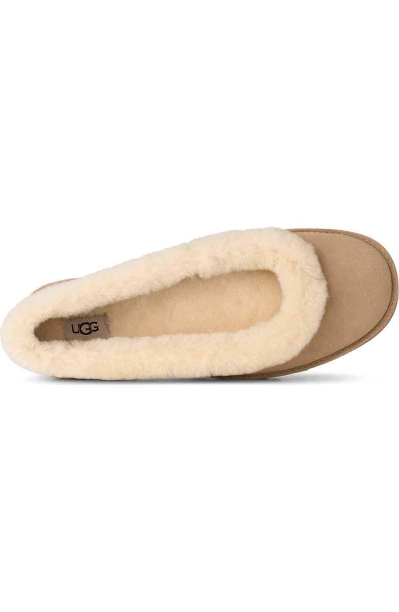 UGG<sup>®</sup> Zora Genuine Shearling Trim Ballet Flat, Alternate, color, Sand