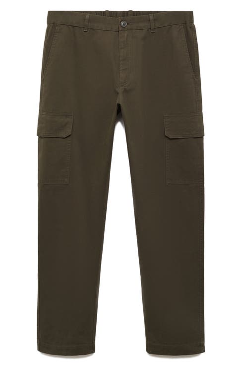 Straight Leg Twill Cargo Pants