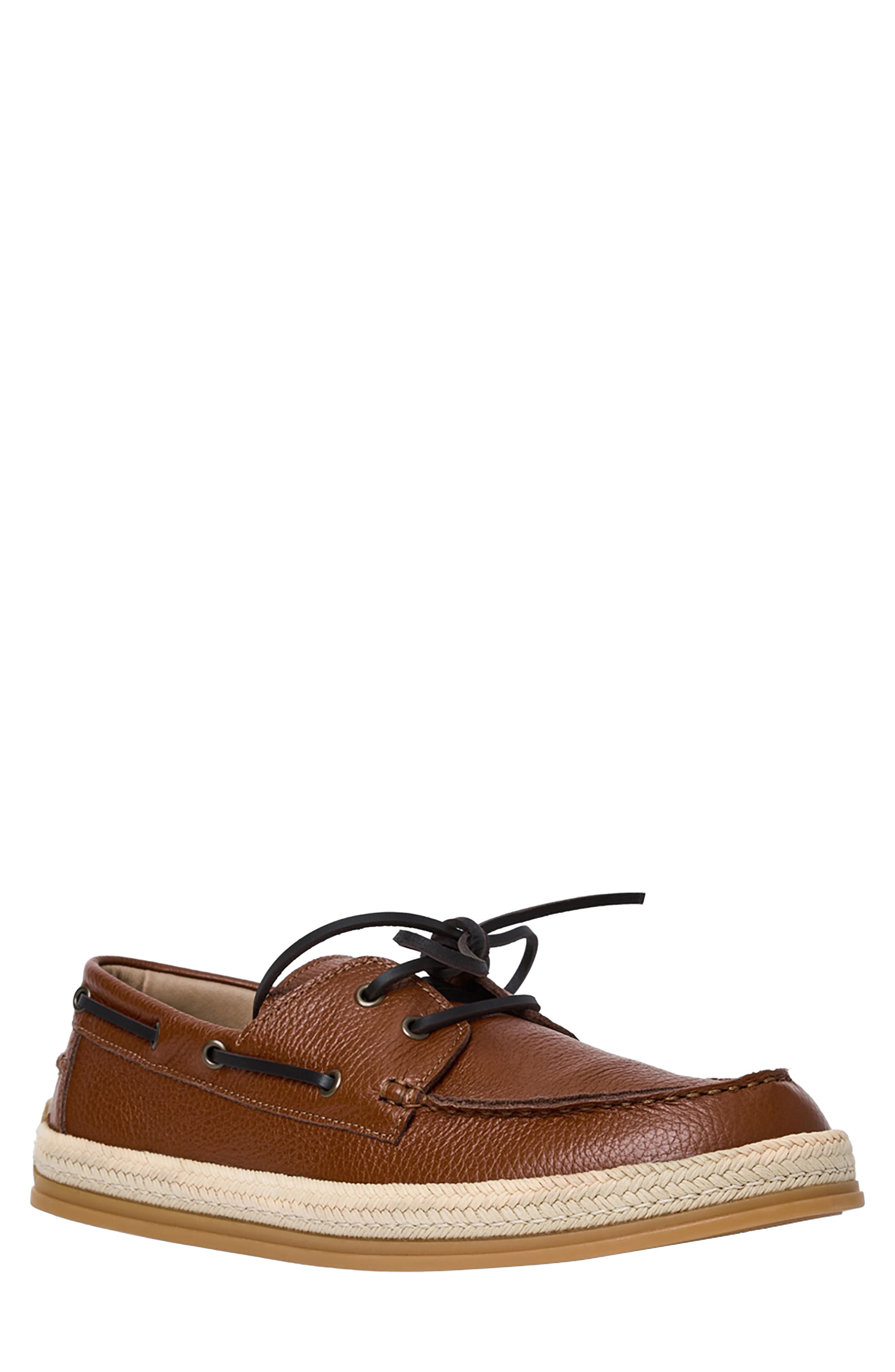 André Assous Allen Boat Shoe, Main, color, Cognac Pebbled Leather