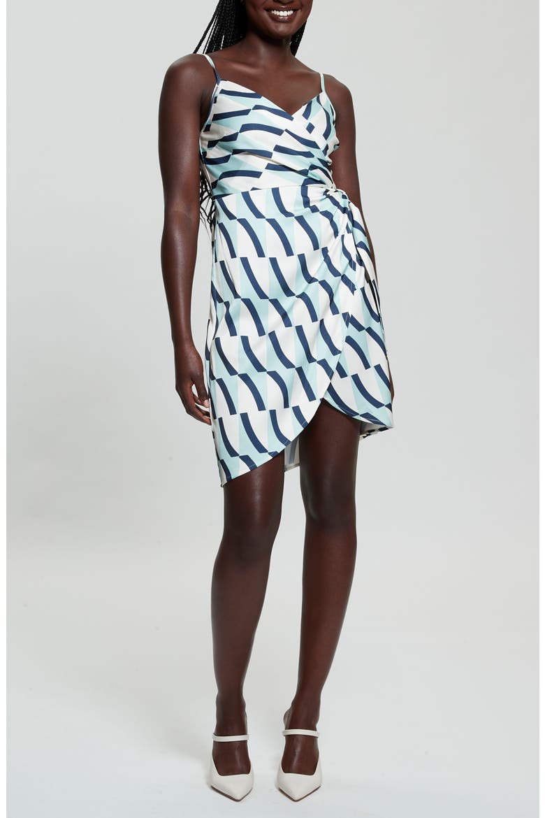 Solona Faux Wrap Minidress, Main, color, SAIL AWAY PRINT