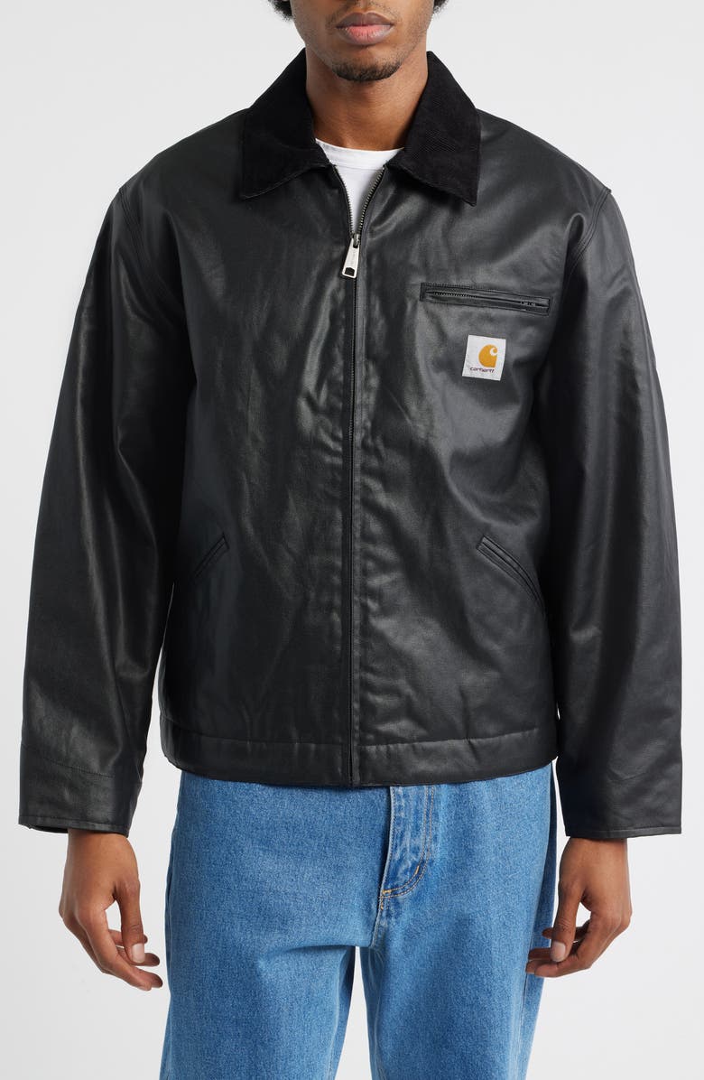 Carhartt Work In Progress OG Dean Coated Cotton Jacket, Alternate, color, Black