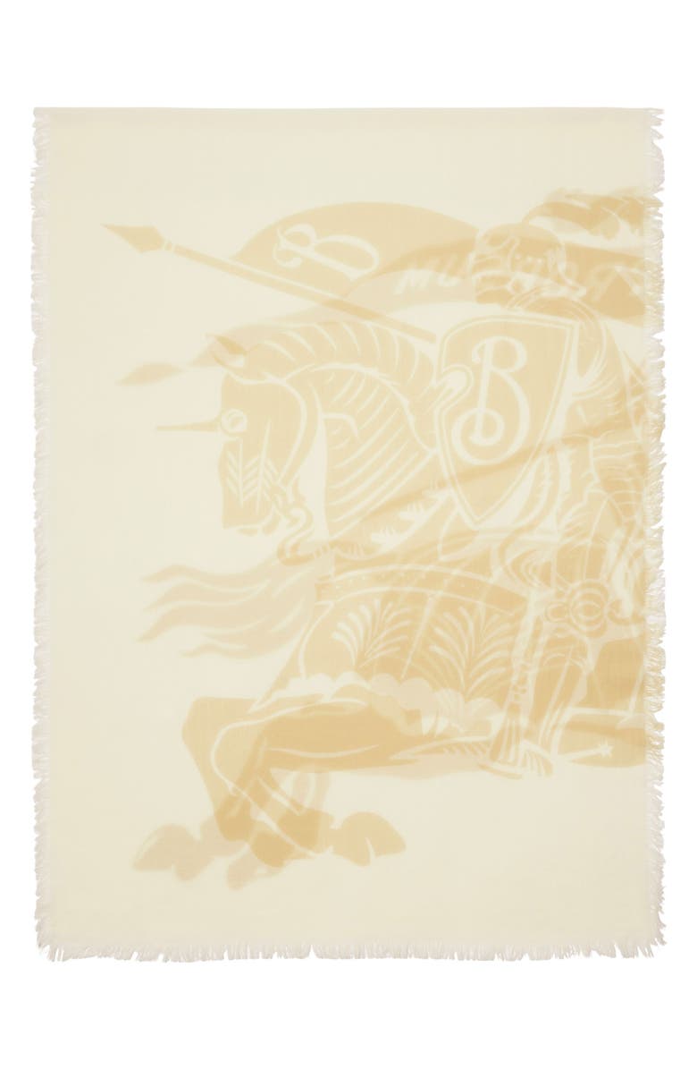 Burberry Equestrian Knight Wool Jacquard Scarf, Main, color, Cotton