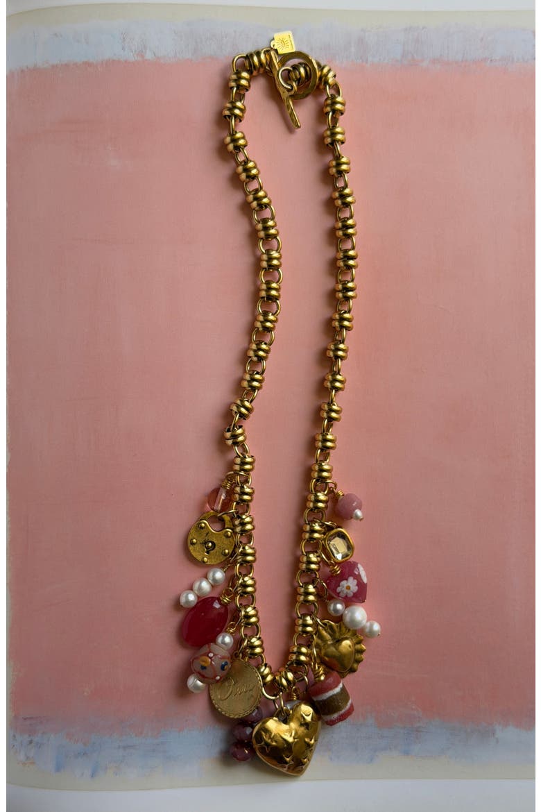 Mae Necklace, Alternate, color, Pink