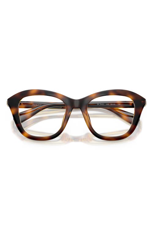 Swarovski 48mm Small Cat Eye Optical Glasses In Brown