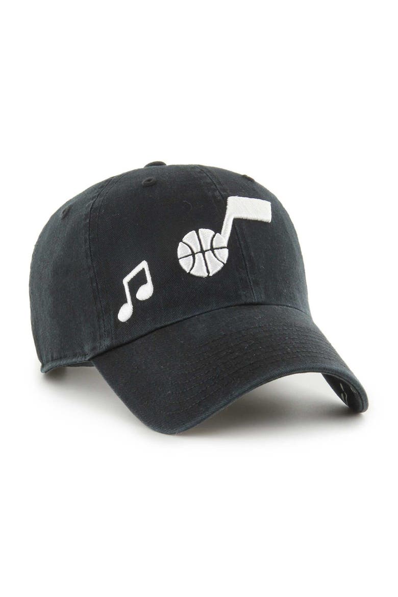 Women's '47  Black Utah Jazz Confetti Undervisor Clean Up Adjustable Hat, Main, color, Black