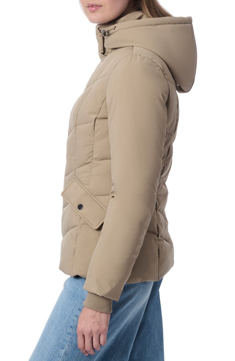 Bernardo Hooded Recycled Polyester Puffer Jacket, Alternate, color, Moon Rock