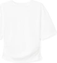 MANGO Ruched Side Cotton T-Shirt