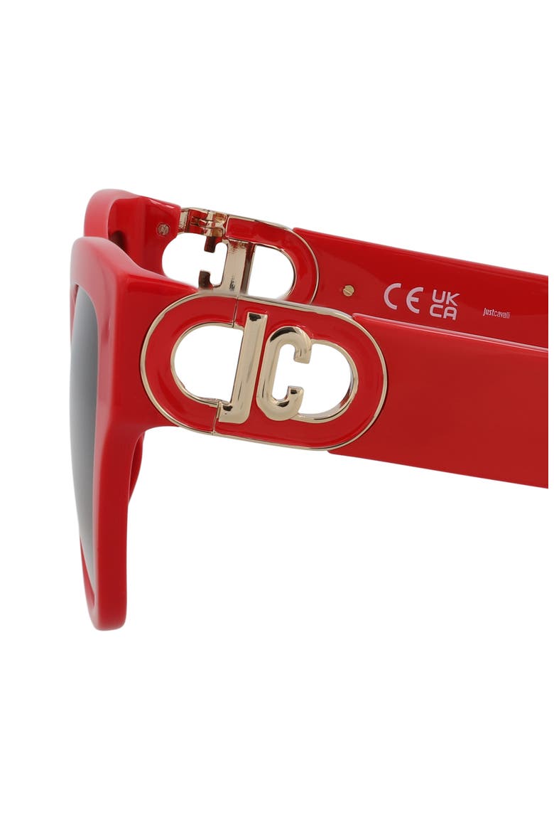 54mm Cat Eye Sunglasses, Alternate, color, RED RED SMOKE