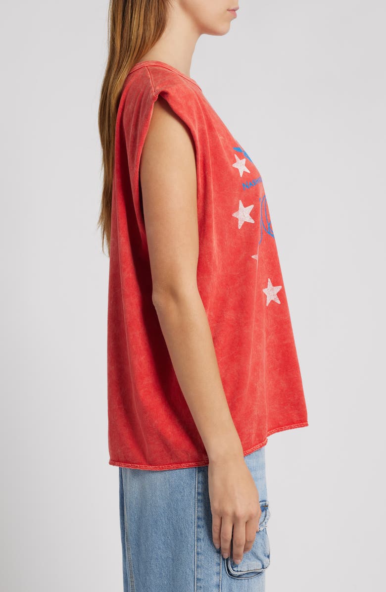 Daydreamer Johnny Cash Cotton Graphic Muscle Tank, Alternate, color, Red Acid Wash