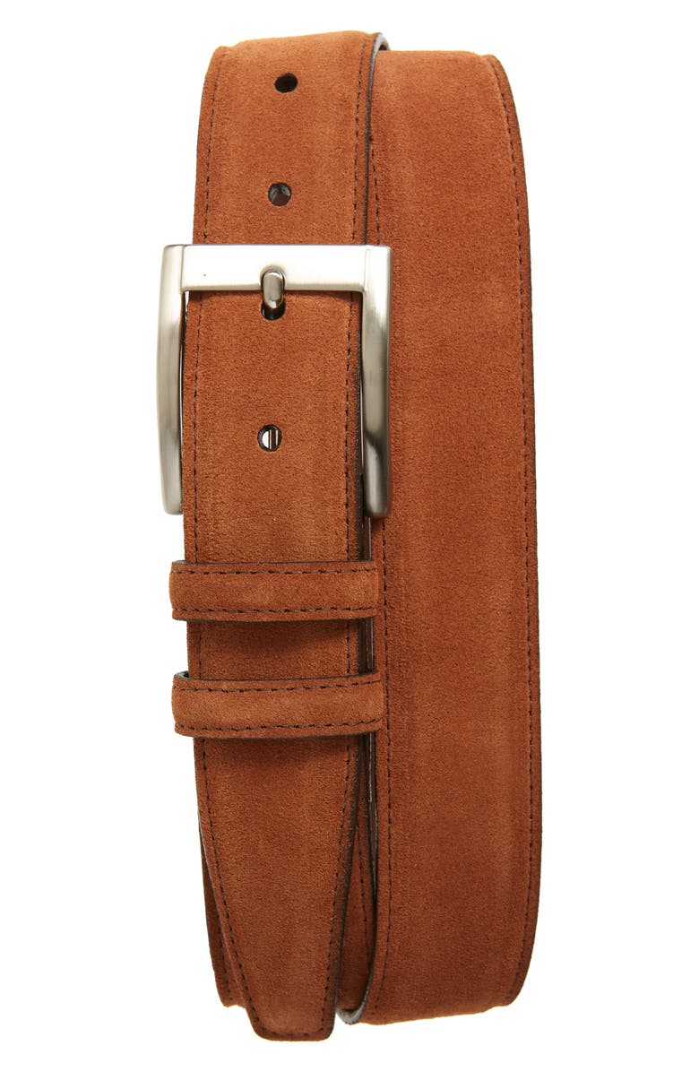 Torino Calfskin Suede Belt, Main, color, 