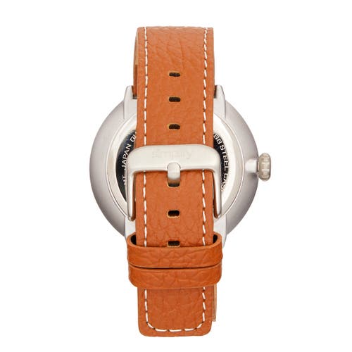 Simplify The 7100 Leather-band Watch W/date In Brown