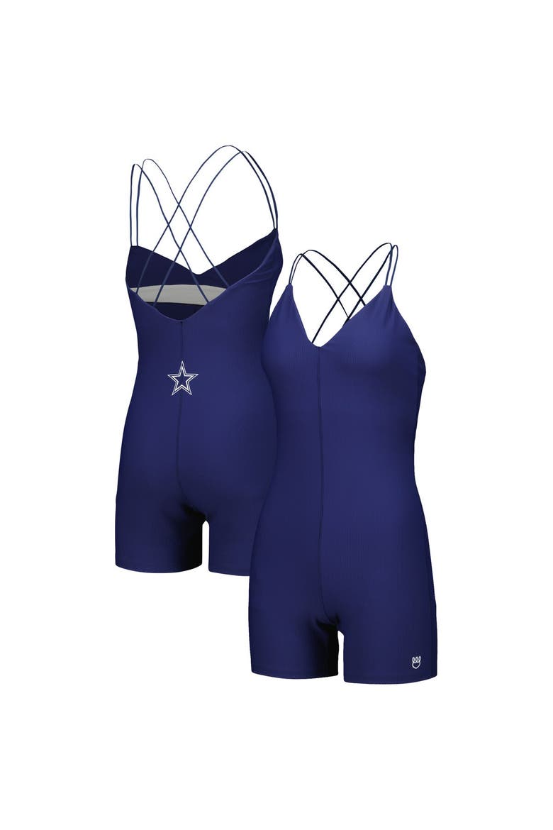 Women's Navy Dallas Cowboys Diana V-Neck Romper, Alternate, color, Navy