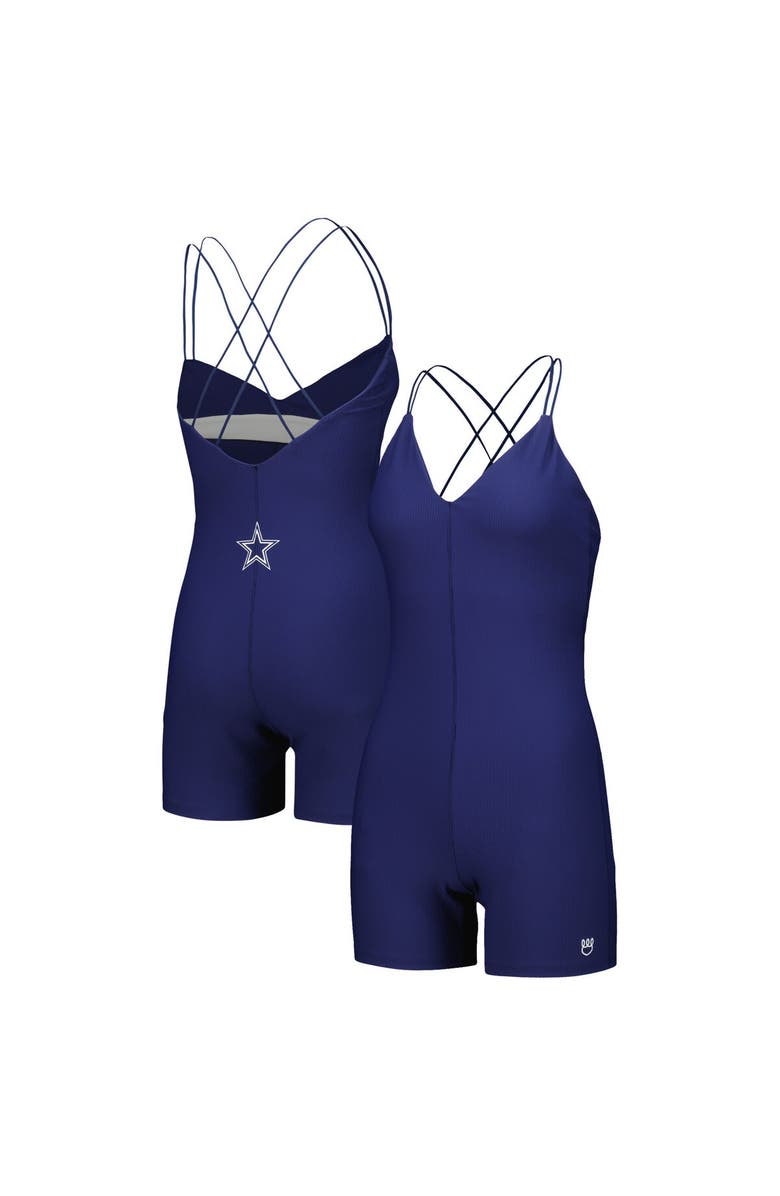 KADYLUXE Women's Navy Dallas Cowboys Diana V-Neck Romper, Alternate, color, Navy