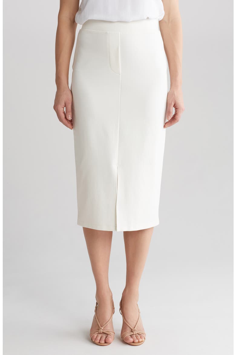 Kim Ponte Pencil Skirt, Main, color, GARDENIA