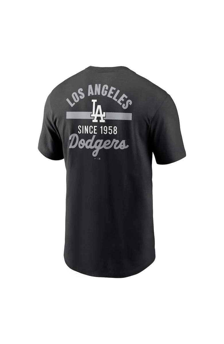Nike Men's Nike Black Los Angeles Dodgers 2-Hit T-Shirt, Alternate, color, Black