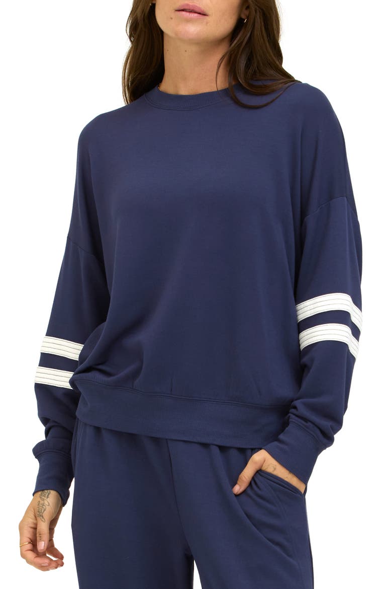 Darya Fleece Sweatshirt, Main, color, STARGAZER / ECRU