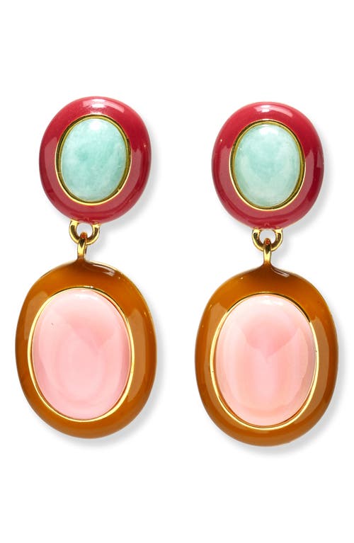 Lizzie Fortunato Papaya Drop Earrings in Pink Multi 