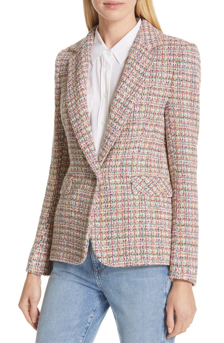 Helene Berman Colorful Tweed Blazer, Alternate, color,