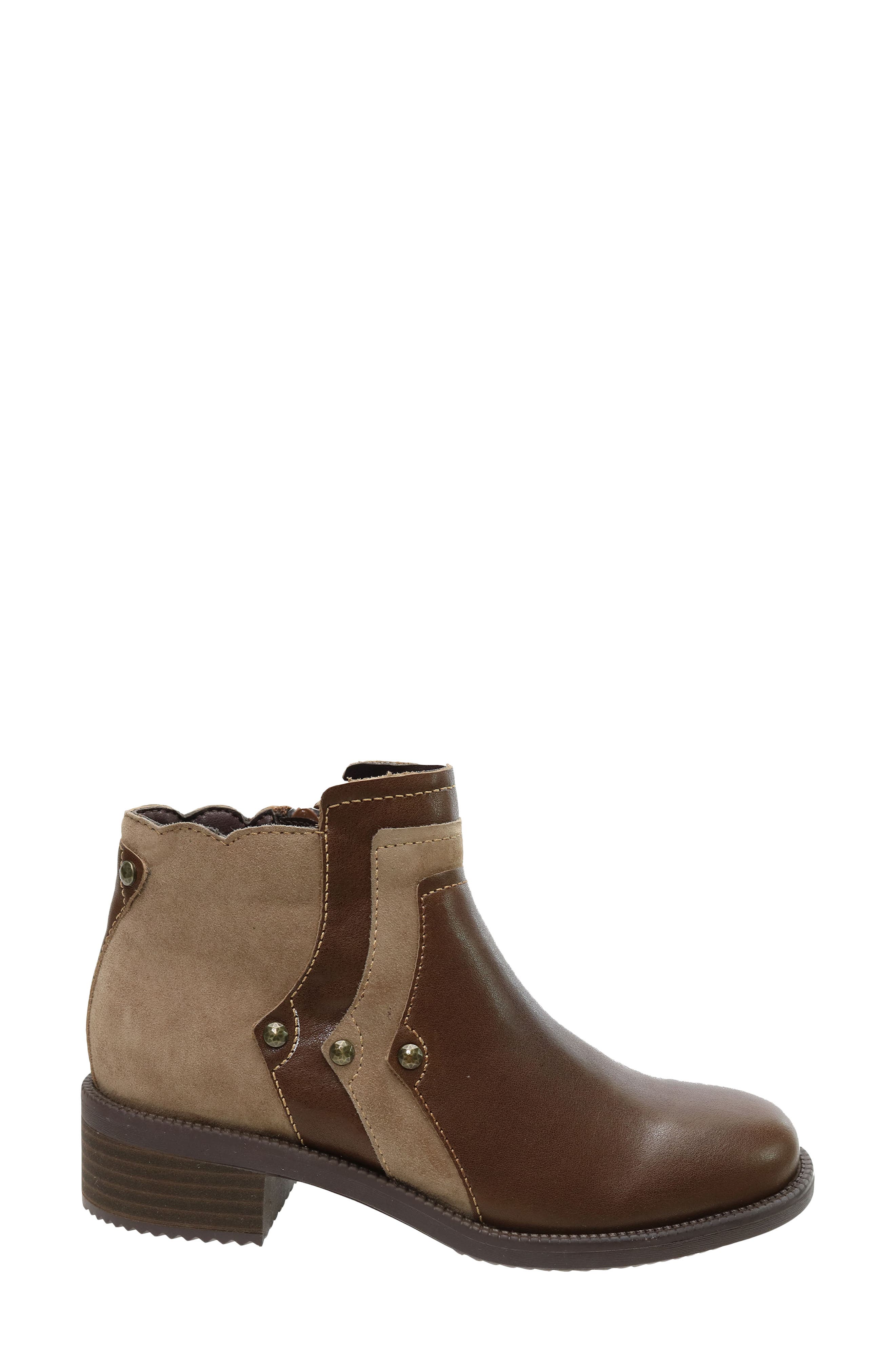 Solaris Bootie, Alternate, color, BROWN LEATHER