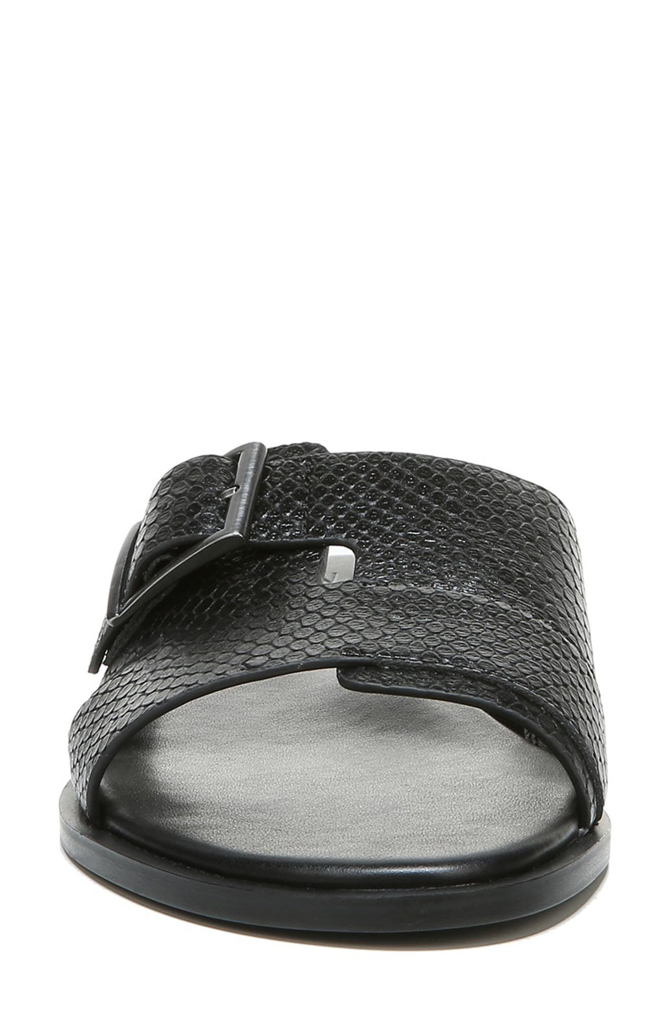 Faryn Slide Sandal, Alternate, color, BLACK SNAKE LEATHER